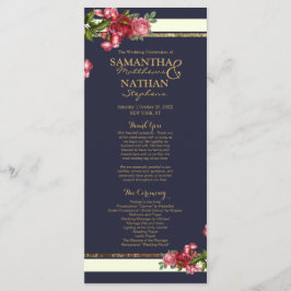 Rose, Marinebänder und Hochzeitsprogramme Programm