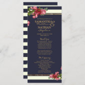 Rose, Marinebänder und Hochzeitsprogramme Programm (Vorne/Hinten)
