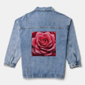 Rose Mark Denim Jacket with Elegant Floral Accent Jeansjacke (Rückseite)