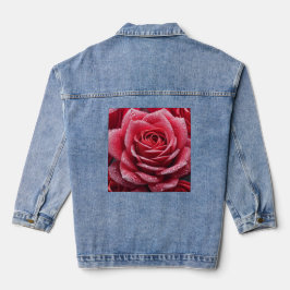 Rose Mark Denimjacke mit elegantem floralem Akzent Jeansjacke