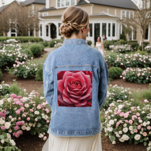 Rose Mark Denimjacke mit elegantem floralem Akzent Jeansjacke