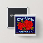 Rose-Markenäpfel Button (Vorne & Hinten)