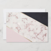 Rose Marmor elegant geometrisch monogramm Mitteilungskarte (Rückseite)