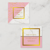 Rose Marmor Gold Imitat Berufliche Bauweise Quadratische Visitenkarte (Vorne/Hinten)