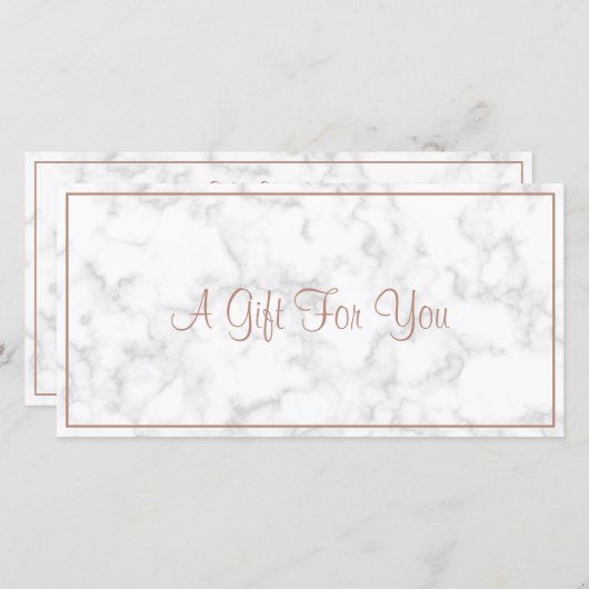 Rose Marmor Gold Salon Modernes Geschenkgutschein (Vorne/Hinten)