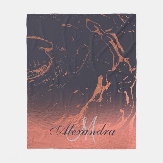 Rose Marmortextur Fleecedecke (Vorderseite)