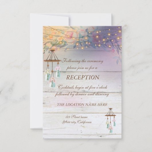 Rose, Mason Jar, Leuchten, Hochzeitsempfang Einladung (Vorderseite)