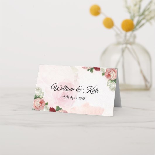 Rose maßgeschneiderte Hochzeiten Platzkarten (Rückseite)