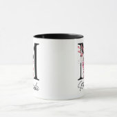 Rose Mauve Floral Letter M Monogram Initial Tasse (Zentrum)