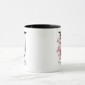 Rose Mauve Floral Letter U Monogram Initial Tasse (Zentrum)