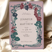 Rose Mauve Maroon Red Sage Wedding Einladung