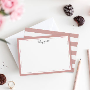 Rose Mauve Personalisiert Stationery Flat Note Car Mitteilungskarte