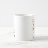 Rose Mauve Pink Floral Monogram Letter L Kaffeetasse (Mittel)