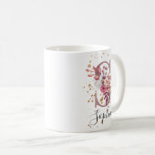 Rose Mauve Pink Floral Monogram Letter S Kaffeetasse (VorderseiteRechts)