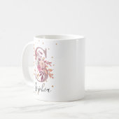 Rose Mauve Pink Floral Monogram Letter S Kaffeetasse (Vorderseite Links)