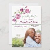 Rose Mauve und Sage Foto Save the Date Ankündigung (Vorderseite)