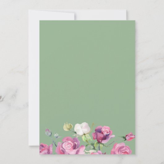 Rose Mauve und Sage Foto Save the Date Ankündigung (Rückseite)