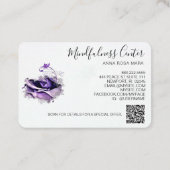 *~* ROSE Meditation QR Reiki Yoga Floral Blume Visitenkarte (Rückseite)