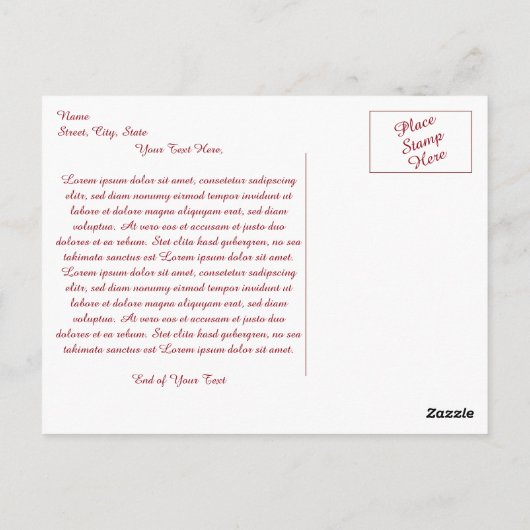 Rose meines Herzens Postkarte (Rückseite)