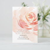 Rose Memorial Blume Wasserfarben Dankeskarte (Stehend Vorderseite)