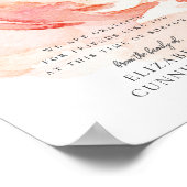 Rose Memorial Blume Wasserfarben Poster (Ecke)