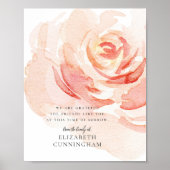 Rose Memorial Blume Wasserfarben Poster (Vorne)