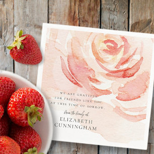 Rose Memorial Blume Wasserfarben Serviette