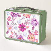 Rose Metall Brotdose (Vorderseite)