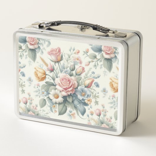 Rose Metall Brotdose (Rückseite)