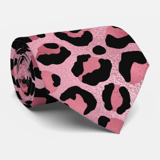 Rose Metallic Leopardendruck Krawatte