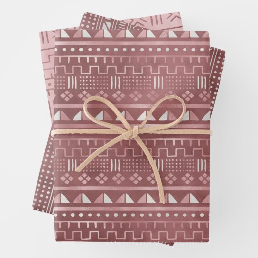 Rose Metallverpackungspapierblätter Geschenkpapier Set (Beispiel)