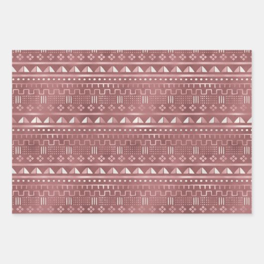 Rose Metallverpackungspapierblätter Geschenkpapier Set (Vorderseite)