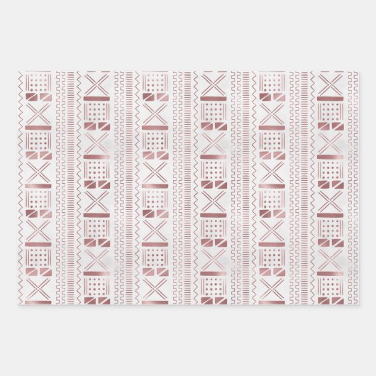 Rose Metallverpackungspapierblätter Geschenkpapier Set (Vorderseite)