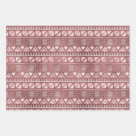 Rose Metallverpackungspapierblätter Geschenkpapier Set