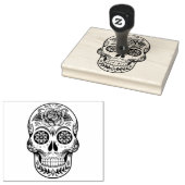 Rose Mexican Sugar Skull Day of the Dead Gummistempel (Stempel)