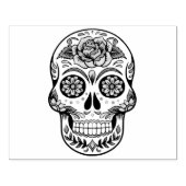 Rose Mexican Sugar Skull Day of the Dead Gummistempel (Prägung)