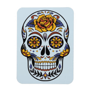 Rose Mexican Sugar Skull Day of the Dead Magnet