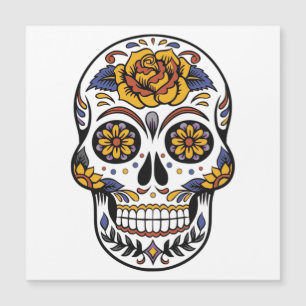 Rose Mexican Sugar Skull Day of the Dead Magnetkarte