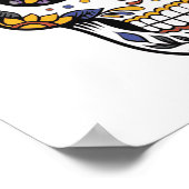 Rose Mexican Sugar Skull Day of the Dead Poster (Ecke)