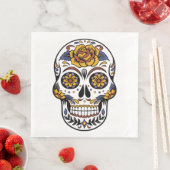 Rose Mexican Sugar Skull Day of the Dead Serviette (Beispiel)