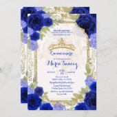 Rose mexikanische Girl Charra Mis Quince Einladung (Vorne/Hinten)