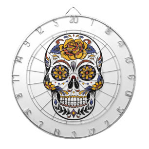 Rose Mexikanischer Zuckerschädel Tag der Toten Dartscheibe