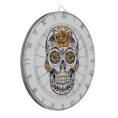 Rose Mexikanischer Zuckerschädel Tag der Toten Dartscheibe (Vorderseite Links)