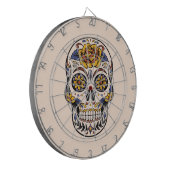 Rose Mexikanischer Zuckerschädel-Tag der Toten Dartscheibe (Vorderseite Links)