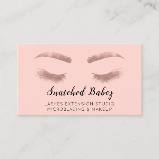 Rose Microblade Makeup Eyelash Extension QR Code Visitenkarte (Vorderseite)