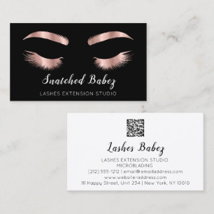 Rose Microblading Makeup Eyelashes QR-Logo Visitenkarte