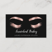 Rose Microblading Makeup Eyelashes QR-Logo Visitenkarte (Vorderseite)