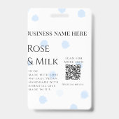 Rose Milch handgefertigte Seife QR-Code hinzufügen Ausweis (Rückseite)