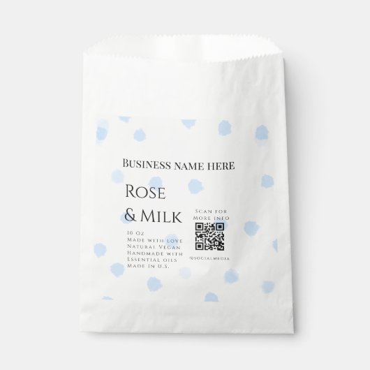 Rose Milch handgefertigte Seife QR-Code hinzufügen Geschenktütchen (Vorderseite)
