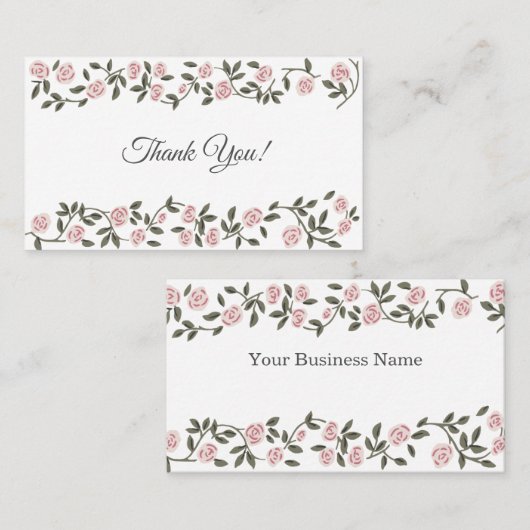 Rose Mini Danke Karte (Vorne/Hinten)